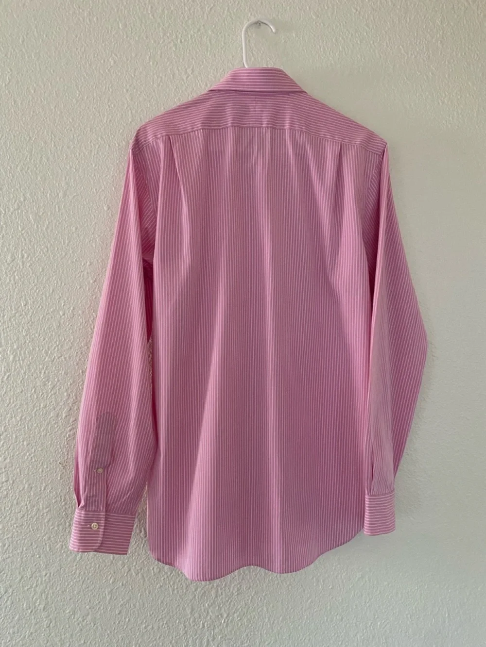 Polo by Ralph Lauren Pink and White Striped Cotton Long sleeve Dress Shirt